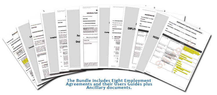 Bundle contains eight employment contracts, their Users Guide and ancillary documents