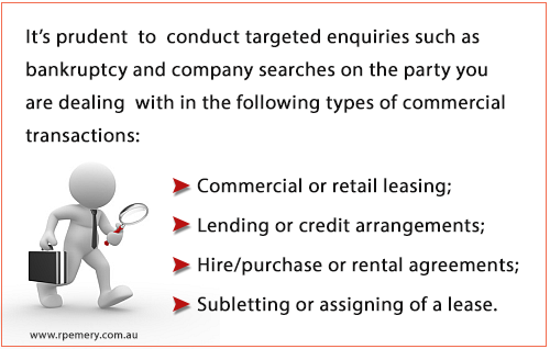 do searches on these types of commercial transactions